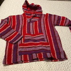 Mexican Baja Hoddie - Multicolor Surfer Skater Drug Rug Jacket Unisex size: L